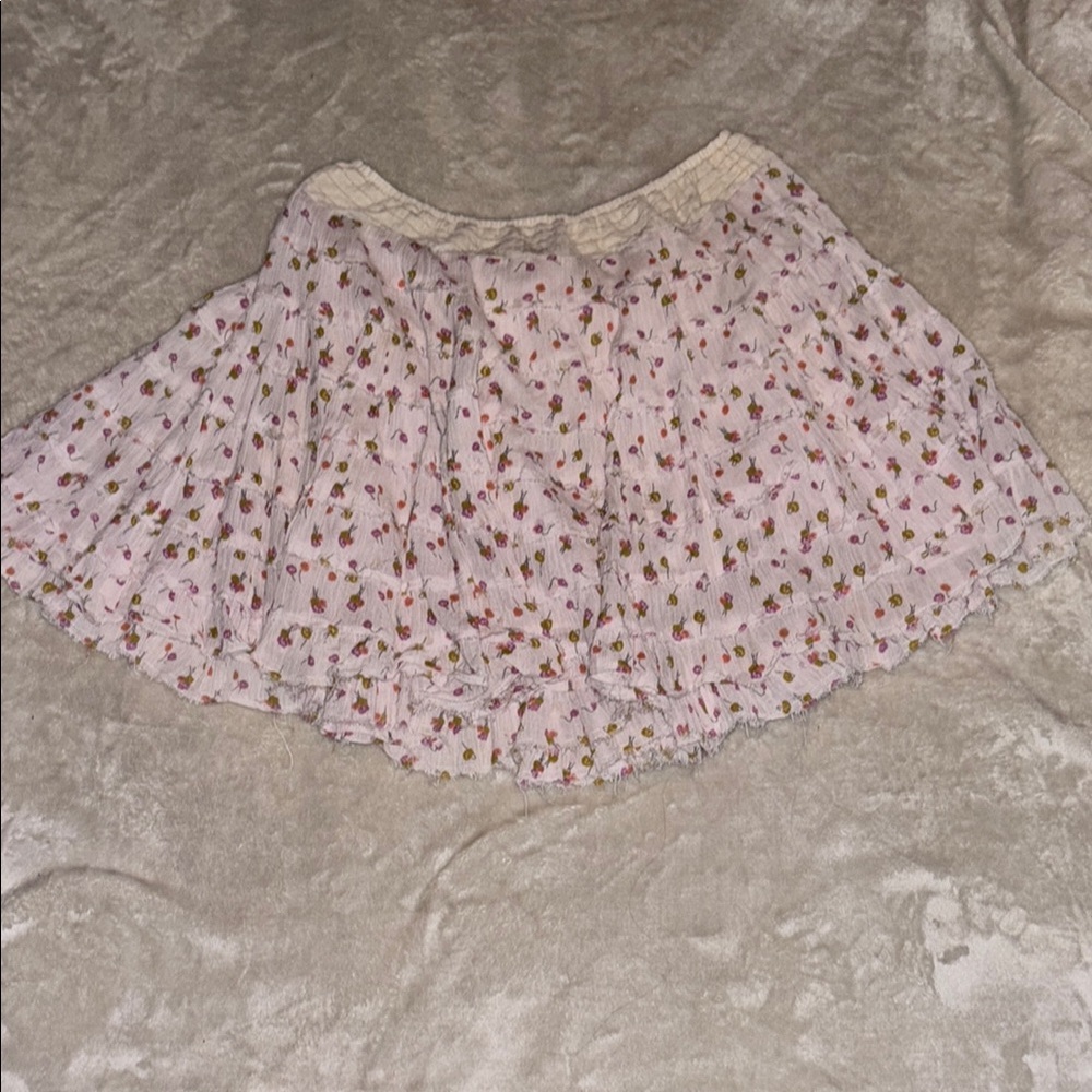 Free People Floral Mini Bubble Skirt